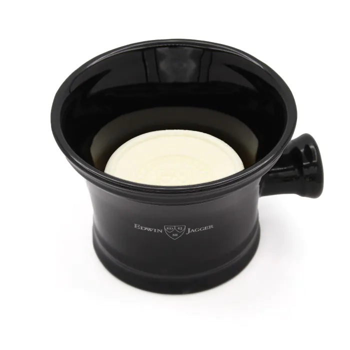 Black Porcelain Shave Bowl with Handle